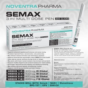 Noventra Pharma Semax 20mg 3ml Multi Dose Pen 300 Clicks Elite Nootropic Brain Health Best Price SA